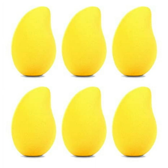 Lot de 6 Éponges de Maquillage, Outil de Beauté pour Liquide, Poudre, Crème, Éponge de Maquillage en Forme de Mangue