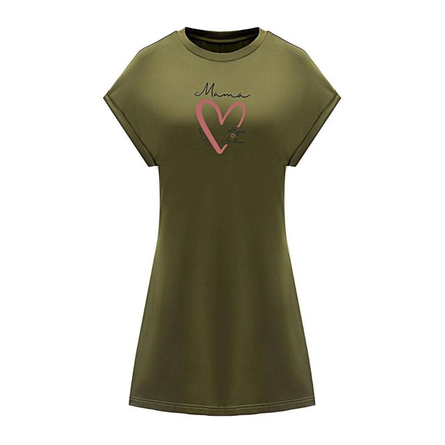 Vestido de verano para mujer, cómodo, formal, simple, cuello redondo, para trabajo y vacaciones L