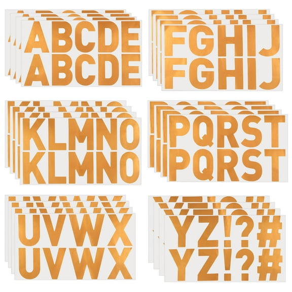 Uxcell Letter Stickers 2.5", Self Adhesive Vinyl Large Alphabet Number Stickers, Rose Gold 240 Pcs/ 24 Sheets