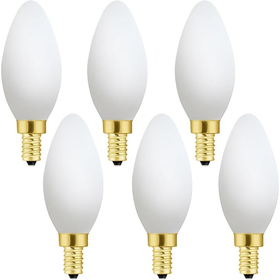 Frosted Candelabra Light Bulbs 40 Watt Equivalent, 4W Watt LED Candelabra Bulbs, E12 LED Bulb 40w Dimmable Neutral White 4000k, Candle Type B Bulb, 400 lumens, 6 Pack