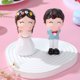 thumbnail image 4 of Phenofice 1Par Topper Pastel Pareja Besando Elegante Para Bodas Material Premium, 4 of 6