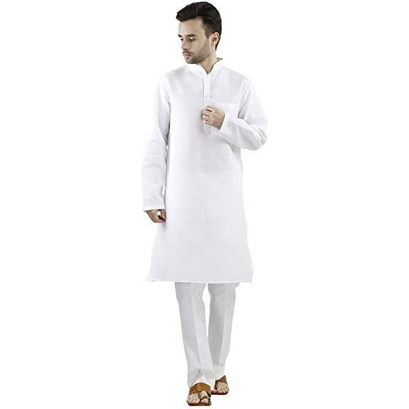 Royal Kurta Mens 100% cotton white comfortable kurta pyjama
