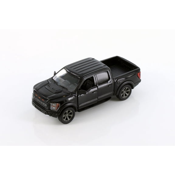 2022 Ford F-150 Raptor Pickup Truck, Black - Kinsmart 5436D - 1/46 scale Diecast Model Toy Car