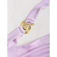 thumbnail image 5 of Lilac Purple Halter One-Shoulder Ruched Waist Tiered Mini Dress For Women Spring Summer, 5 of 5