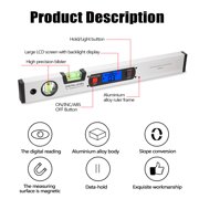 Digital Angle 400mm Digital Protractor Angle Finder Electronic Level 360 Degree Inclinometer with Magnets Level Angle Slope Tester Ruler Digital Level