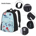 thumbnail image 3 of Easygdp Sailboats Anchors Mochila para Niños y Niñas con Set de Caja de Almuerzo y Estuche para Lápices 3 en 1, Mochila Escolar Estampada para Adolescentes, 3 of 7