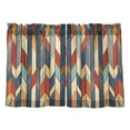 thumbnail image 7 of Yayeee Kitchen Curtains Tier Pair Light Filtering 27"x24" Rod Pocket Short Cafe Window Panel, Beige Geometric, 7 of 7