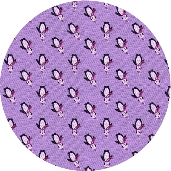 Ahgly Company Indoor Round Patterned Violet Purple Area Rugs, 8' Round