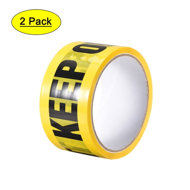 Cinta Adhesiva de Advertencia de Raya de Precaución, MANTENER FUERA, 82 Ft x 2 Pulgadas (LxW), Amarillo Negro 2pcs