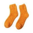 thumbnail image 3 of Fuzzy Socks Women - Winter House Slipper Sock - Cozy Thick Warm Sleeping Socks Orange One Size, 3 of 4