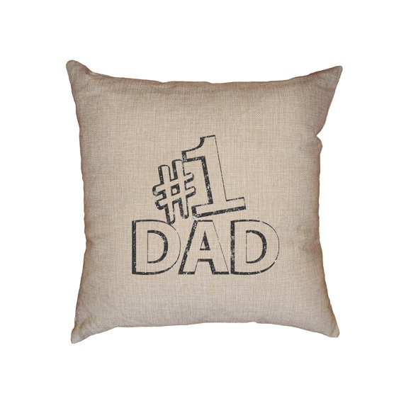 Classic World's #1 Dad Best Dad Decorative Linen Throw Cushion Pillow Case with Insert