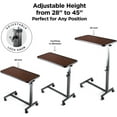thumbnail image 4 of Adjustable Overbed Bedside Table with Wheels Bed Desk Over Bed Table Table for Bed Over The Bed Table with Wheels Hospital Table Hospital and Home Use, 4 of 7
