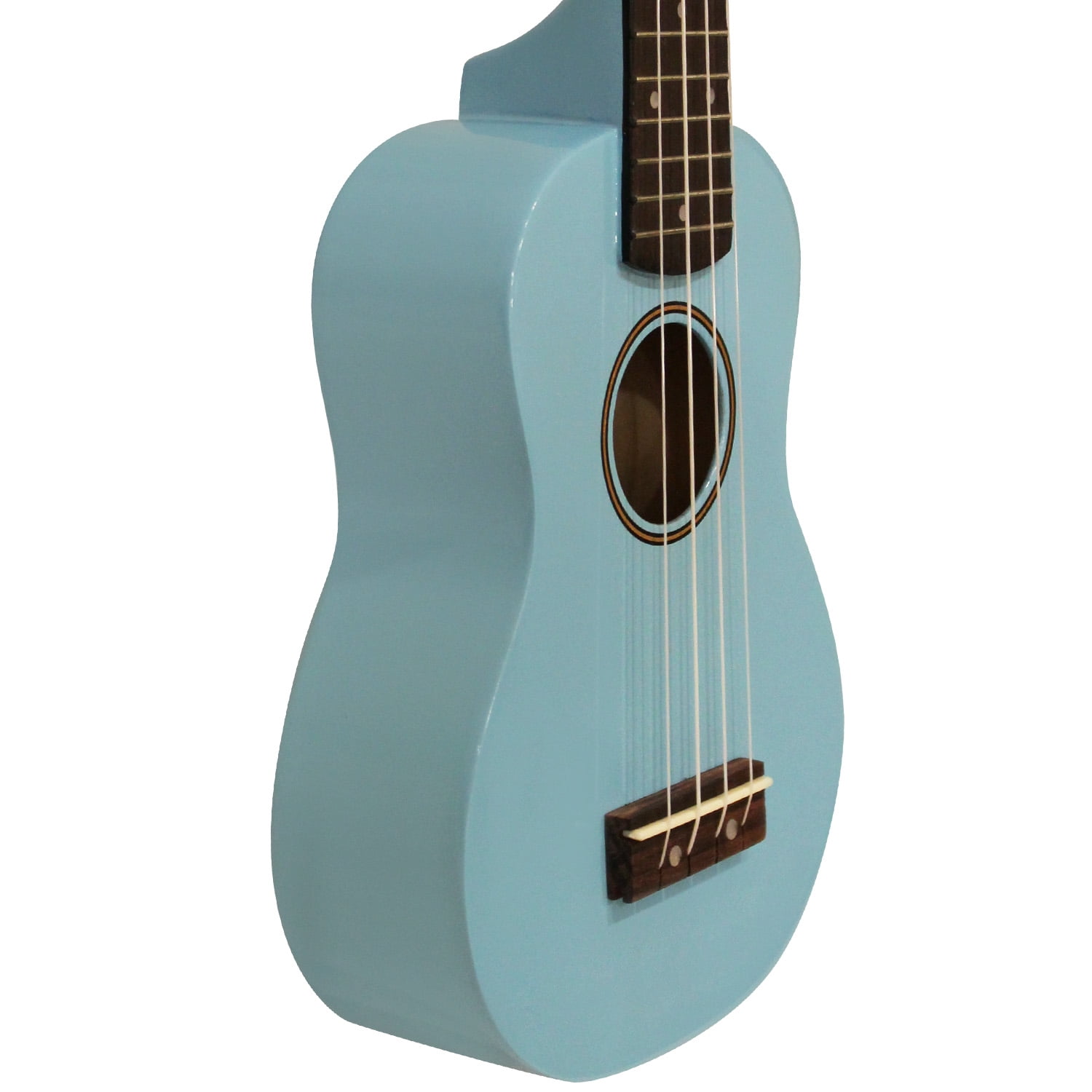 Sawtooth Soprano Daphne Blue Ukulele with Case, Clip on Tuner, Lesson-Chord Guide, and Picks