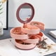 thumbnail image 3 of Pendientes Anillos Joyero Soporte para Joyas Soporte Multicapa Giratorio 360 degree con Rosa, 3 of 9