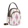 thumbnail image 7 of FORMRS Crossbody Bag for Women Quilted Travel Shoulder Cell Phone Purse with Chain Strap Handbag, Pink Cartoon Ice Cream, 7 of 7
