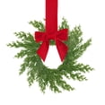 thumbnail image 2 of 1Pc Christmas Norfolk Pine Kitchen Cabinet Wreaths for Kitchen with Ribbon Bows Small Window Wreath for Window Door Farmhouse Christmas Party Decorations, 2 of 5
