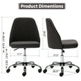 thumbnail image 4 of edx Vanity Chair, Armless Desk Chair with Wheels, Adjustable Swivel Fabric Makeup Chair, Comfortable Home Office Task Computer Chair, Dark Gray, 4 of 7