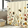 thumbnail image 5 of Boho Floral Bee Shower Curtain Vintage Chic Bee Botanical Floral Farmhouse Cottagecore Aesthetic Shower Curtain Set with Hook Nature Garden Plant Shower Curtain for Bathroom-36"W x 72"L (Pack of 1), 5 of 7