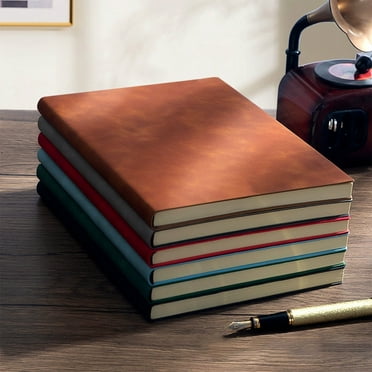 A5 Leather-Like Writing Notebook with 80g Paper, Thread Lock Binding for Smooth Lying Flat, Portable Journal for Office and College