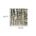 thumbnail image 4 of 2' X 8' Blue And Beige Abstract Power Loom Stain Resistant Runner Rug, 4 of 10