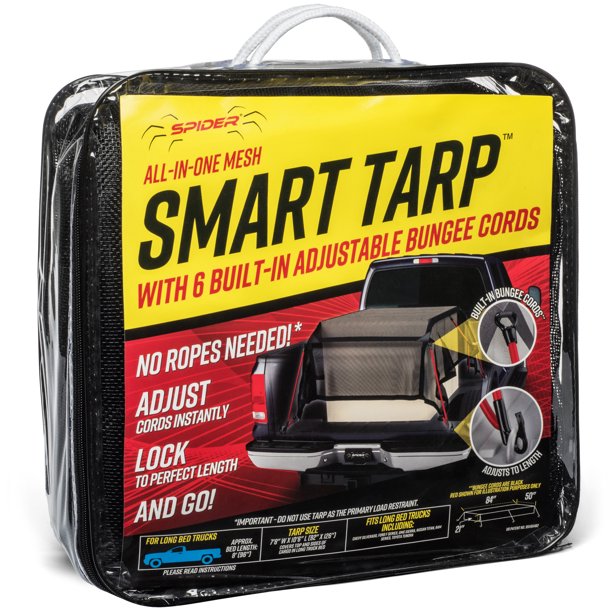 SPIDER Smart Tarp, 7’ 8” x 10’ 6” Mesh Heavy Duty Truck Bed Cover with