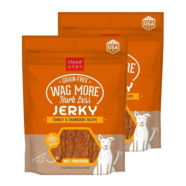 Cloud Star Wag More Bark Less 10 oz Grain Free Jerky Dog Treats with