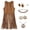 Brown, variant on AoDai Retro Hippie Fringe Sleeveless Dress Set - 70s Retro Party Cosplay Costume with Accessories