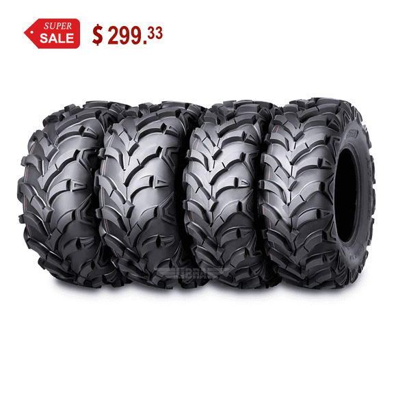 Set of 4 Wanda P341 ATV/UTV Tires 25x8-12 Front & 25x10-12 Rear - 10157/10159