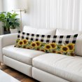 thumbnail image 3 of Sunflower Checkered Body Pillow Cover 20x54, Black Buffalo Plaid Pastoral Flowers Decorative Pillowcase with Zipper, Microfiber Pillow Protector, Soft Breathable Long Lumbar Pillowcases for Women, 3 of 9