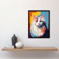 thumbnail image 4 of Ragdoll Cat Lover Gift Pet Portrait Orange Blue Purple Artwork Painting Art Print Framed Poster Wall Decor 12x16 inch, 4 of 5