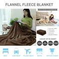 thumbnail image 3 of PiccoCasa Plush Flannel Fleece Blanket Decoration Blankets for Bed or Sofa Brown 70"x78", 3 of 6