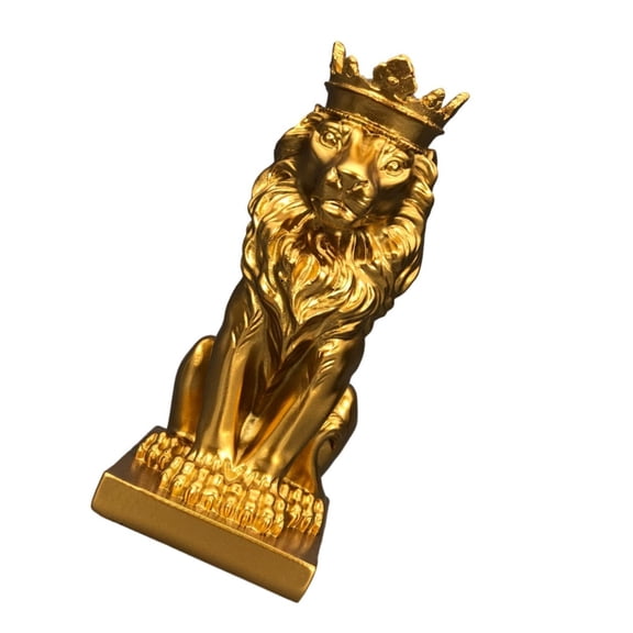 Tizuqe Lion with Crowned Statue Resin Table Decoration Ornament 14.5cm for Home and Office Decoration Unique