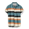 thumbnail image 5 of Ashirexll Button up Shirt Men, Big and Tall Shirts for Men, Summer Casual Shirts Fashion Turndown Collar Striped Short Sleeve Button Shirts Plus Size, 5 of 6