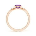 thumbnail image 2 of ANGARA Natural 1.05 Ct. Amethyst with Diamond Classic Ring in 14K Rose Gold for Women (Ring Size: 8.5), 2 of 10