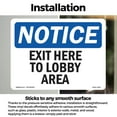 thumbnail image 3 of Exit Here To Lobby Area OSHA Notice Vinyl Decal Label 5 Inch x 3.5 Inch - 10 Pack, 3 of 6