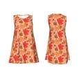 thumbnail image 7 of Honeii Yellow And Red Maple Leaves Print Women's Sleeveless Dress, Loose Fit Casual Dress for Women, Summer Fashion Dress, 7 of 7