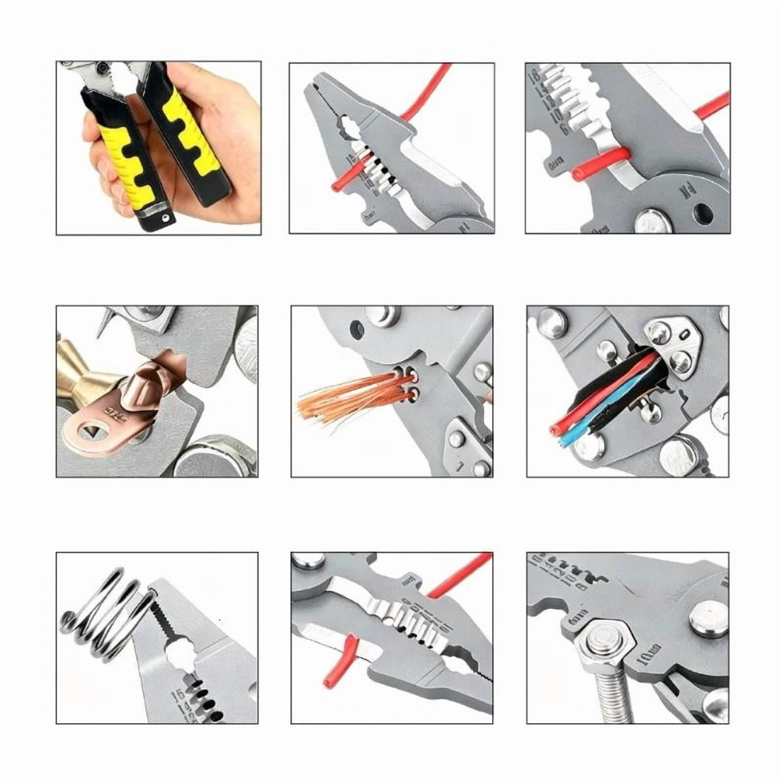 CEORPER Electrician Pliers With Voltage Tester And Wire Stripper Crimping Tool