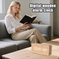 thumbnail image 2 of Wood Grain Digital Alarm Clock, LED Display Time Date Temp Humidity, 3 Alarms, USB Type-C, Adjustable Brightness, for Bedroom Office Home, 2 of 8