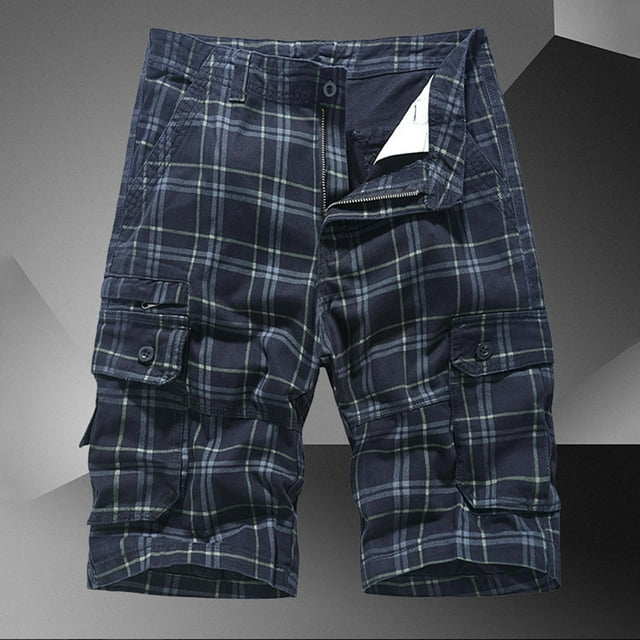 EOYWHK Shorts Cargo pour Hommes avec Multiples Poches, Shorts Bermuda de Randonnée Coupe Décontractée en Coton, Shorts de Course et d'Entraînement Respirants de Couleur Unie, P-5TG