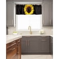 thumbnail image 5 of Kitchen Cafe Valance Curtain for Small Windows,Farmhouse Blossom Sunflower Close-up Rod Pocket Valances Floral Meditation on Black Window Treatment Panel for Living Room/Bedroom/Bathroom,42x12in, 5 of 9
