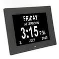 thumbnail image 2 of Reloj de día digital Reloj regulable automático de 7 pulgadas con despertador de mes y año no abreviado para personas mayores Enchufe de EE. UU. de 110-240 V, 2 of 8