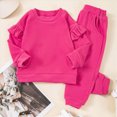 thumbnail image 5 of NOLDARES Baby Girl Clothes Toddler Girl Outfit Crewneck Sweatshirt Long Sleeve Shirt Pants Winter Clothing Set(Hot Pink,5-6 Y), 5 of 6