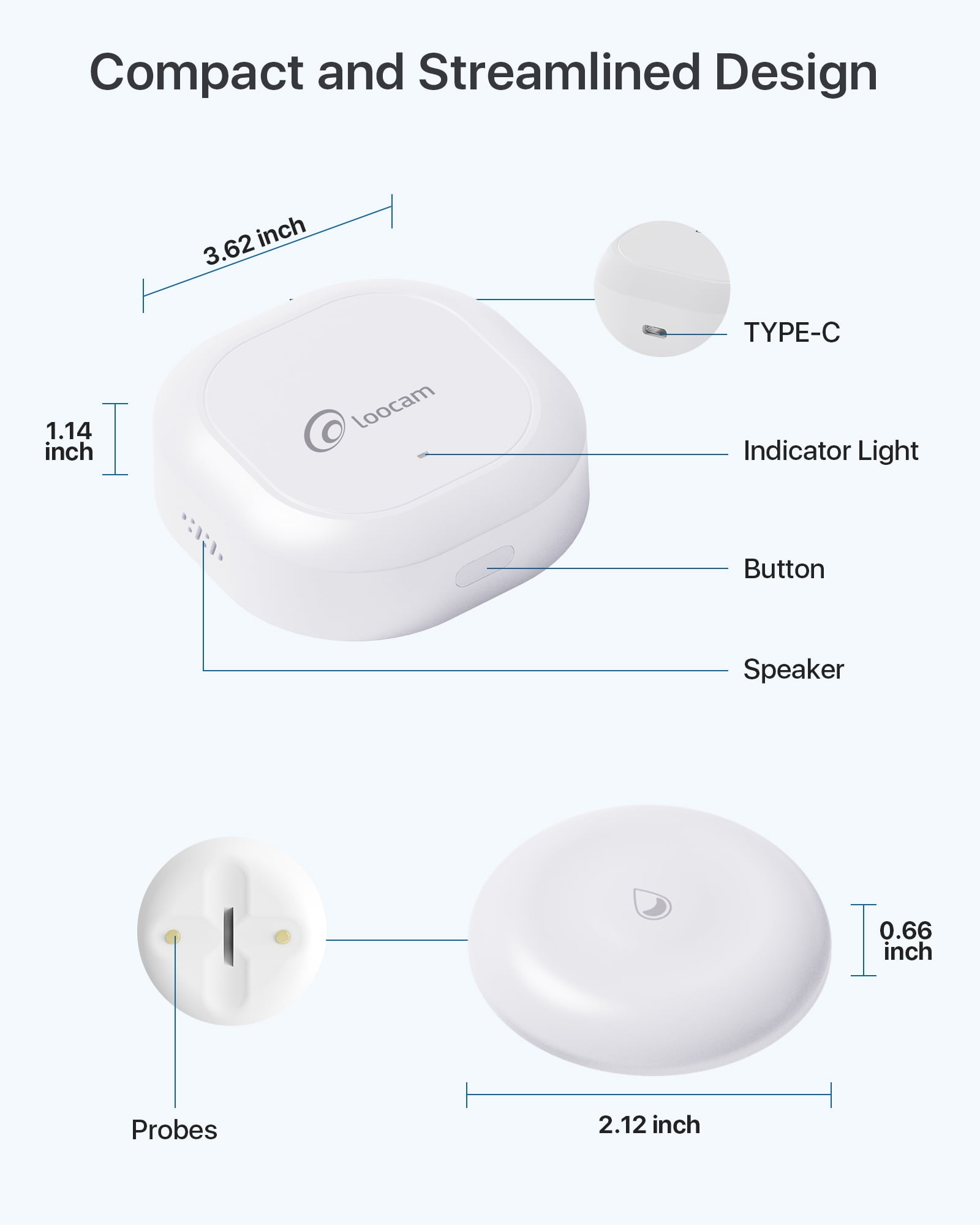 Loocam Water Leak Detector 3 Pack, Wireless 2.4GHz WiFi & Zigbee, Loud Alarm Sound & APP Notification, Mini Water Leak Alarm Sensor IP66 Waterproof for Home Security