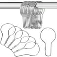 thumbnail image 1 of 20 Pcs Shower Curtain Hooks Gourd Shaped Curtain Buckles Rustproof Metal Window Display Hooks (Silver), 1 of 8