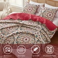 thumbnail image 6 of Regency Heights King Quilt Set, 3-Piece Reversible Bedspread Coverlet Set, Red Quilted Bedding Set with Shams for All Season, 6 of 10