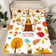 thumbnail image 5 of jejeloiu Autumn Fall Leaves Twin Sheet Sets,Cute Squirrel Ladybug Twin Fitted Sheet,Boho Plant Tree Flat Sheet For Child,Luxury Bedroom Decor,3-Piece, 5 of 7