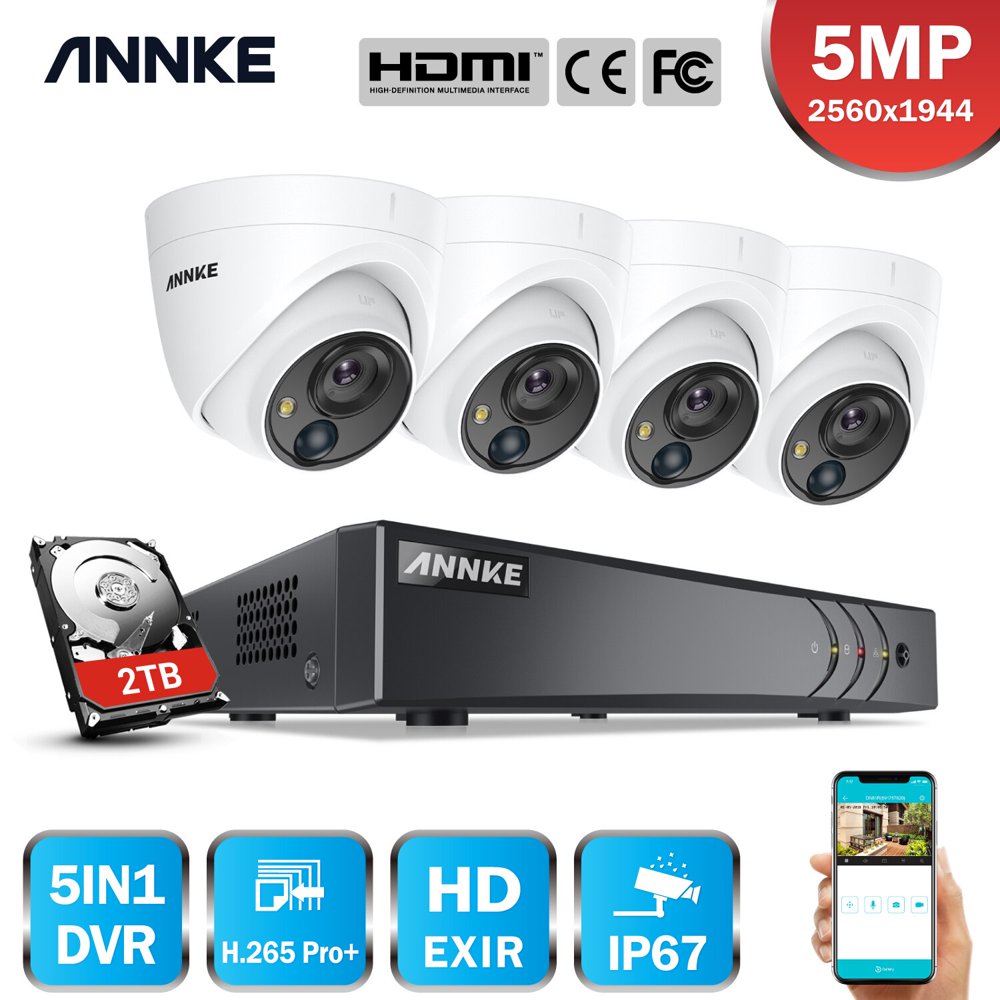 ANNKE 8CH 5MP Security Camera System 5MP Lite 5IN1 H.265+ DVR IP67