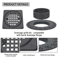 thumbnail image 6 of Uni-Green 4" Matte Black Stainless Steel Shower Drain Kit, ABS Base and Flange Compatible with Schluter Shower Pan for 2/3 Inch Pipe, 6 of 9