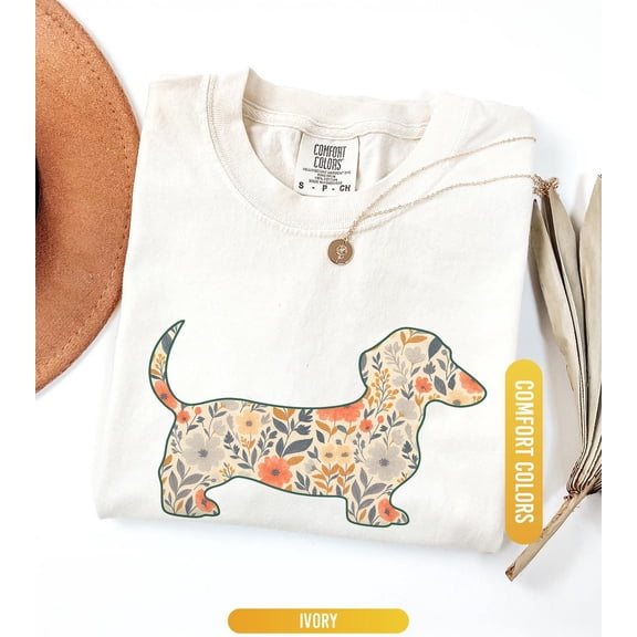 Floral Dachshund Wiener Dog T-Shirt