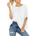 thumbnail image 3 of UVN Oversized T Shirt for Women Summer Casual Short Sleeve Tee Ladies Loose Crewneck Tops, 3 of 8